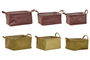 DKD Home Decor Cesta Basicos Mostaza Terracota Poliester Set de 3 Piezas 29 x 20 x 38 cm
