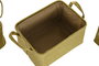 DKD Home Decor Cesta Basicos Mostaza Terracota Poliester Set de 3 Piezas 29 x 20 x 38 cm