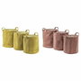 DKD Home Decor Set de 3 Cestos de Poliéster Mostaza y Terracota