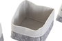 DKD Home Decor Cesta Basicos Gris Blanco Algodon Eva 23 x 16 x 23 cm Set de 3 (2 Unidades)