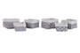 DKD Home Decor Cesta Basicos Gris Blanco Algodon Eva 23 x 16 x 23 cm Set de 3 (2 Unidades)