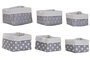 DKD Home Decor Cesta Basicos Gris Blanco Algodon Eva 23 x 16 x 23 cm Set de 3 (2 Unidades)