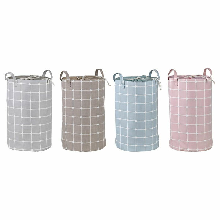 DKD Home Decor Surtido de 4 Cestas de Poliéster y EVA 35x35x55 cm