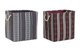 DKD Home Decor Cesta Morado Burdeos 30 x 40 x 40 cm (2 Unidades) Poliester Eva