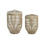 Juego de Cestas DKD Home Decor Natural Marrón claro Bambú (2 Piezas)