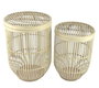 DKD Home Decor Set de 2 Cestas de Bambú con Tapa Natural 40x40x61 cm