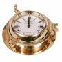 DKD Home Decor Reloj de Pared de Latón y Cristal Brillante Dorado