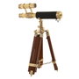 DKD Home Decor Telescopio Dorado Marron Laton Mango 24 x 34 x 17 cm
