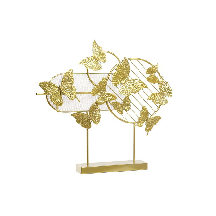 DKD Home Decor Decoración de Metal Mariposas Dorado