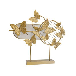 DKD Home Decor Decoración de Metal Mariposas Dorado