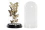 DKD Home Decor Decoración de Cristal y Metal con Mariposas, Dorado y Negro