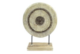 DKD Home Decor Decoración Albasia Hierro Círculo Beige