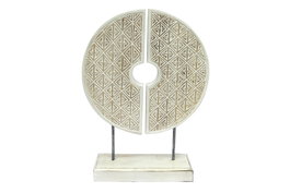 DKD Home Decor Decoración Albasia Hierro 41x12x56,5 Círculo Blanco