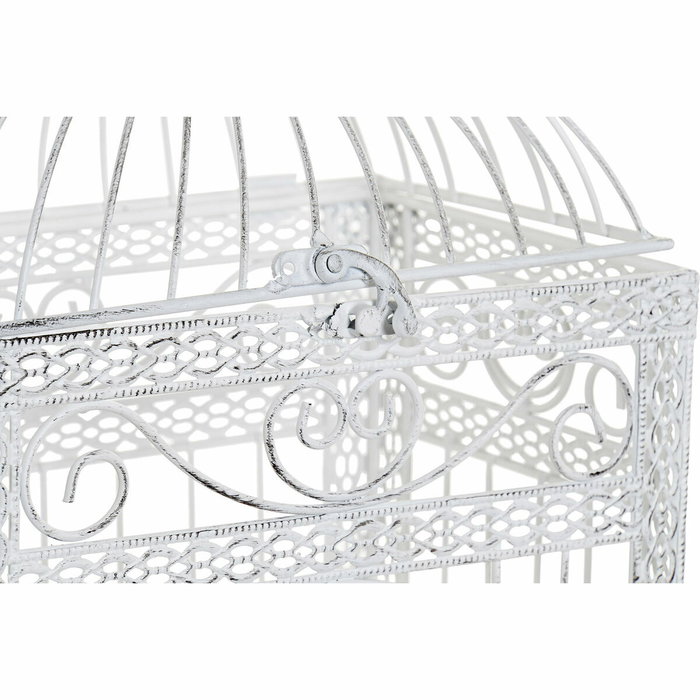 Jaula Tradicional DKD Home Decor Blanco 20 x 54 x 28 cm Set de 2