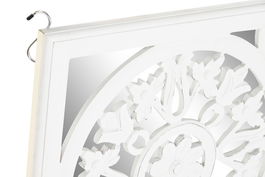 DKD Home Decor Blanco MDF Espejo Romantico 1.5 x 90 x 90 cm