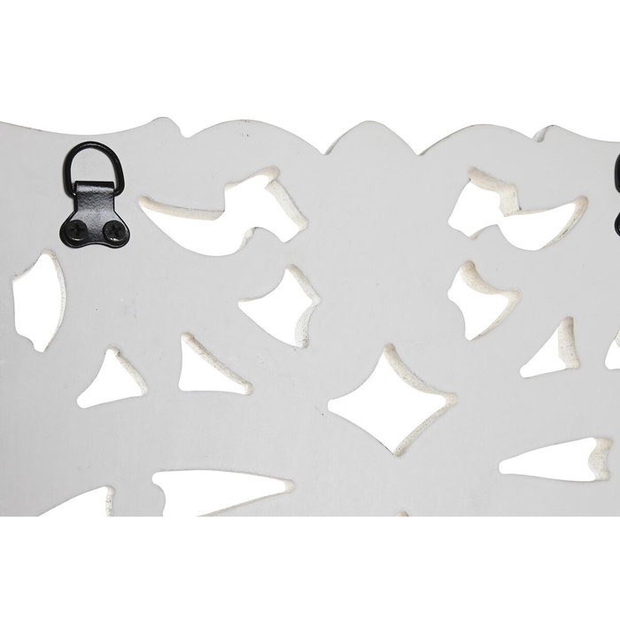 DKD Home Decor Decoración de Pared MDF y Espejo Blanco Desgastado