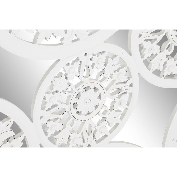 DKD Home Decor Decoración de Pared MDF y Espejo Blanco Desgastado