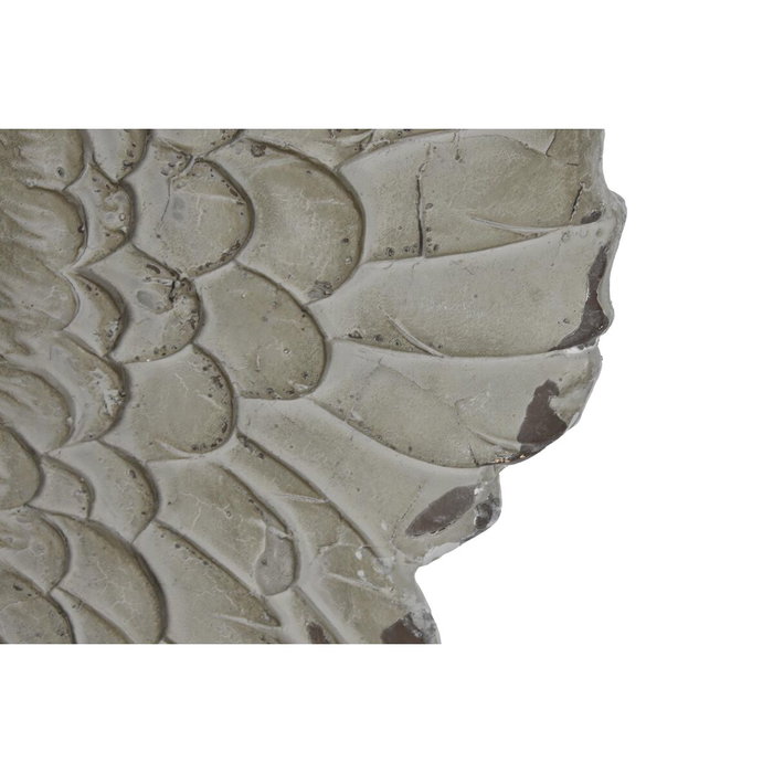 DKD Home Decor Panel Decorativo Neoclásico de Alas en Resina Gris