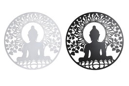 DKD Home Decor Decoración de Pared Metal Buda Surtido de 2 Unidades