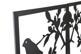 DKD Home Decor Set de 2 Decoración de Pared Metal Negro con Pájaros 1.3 x 90 x 70 cm