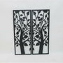 DKD Home Decor Set de 2 Decoraciones de Pared de Metal Árbol Negro 70x90 cm