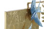 DKD Home Decor Decoración de Pared Metal Golondrinas Dorado y Azul