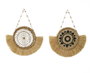 DKD Home Decor Decoración de Pared de Fibra con Flecos, Surtido de 2 Unidades