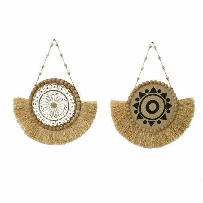 DKD Home Decor Decoración de Pared de Fibra con Flecos, Surtido de 2 Unidades DKD Home Decor Decoración de Pared de Fibra con Flecos, Surtido de 2 Unidades