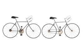 DKD Home Decor Decoración de Pared Metal Bicicletas 78x45 cm Surtido de 2