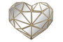 DKD Home Decor Decoración de Pared Corazón en Resina y Cristal Dorado