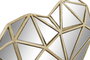DKD Home Decor Decoración de Pared Corazón en Resina y Cristal Dorado