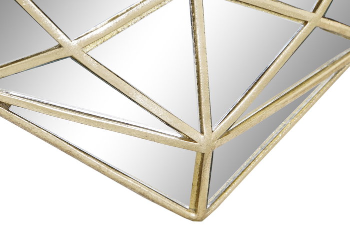 DKD Home Decor Decoración de Pared Corazón en Resina y Cristal Dorado