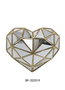 DKD Home Decor Decoración de Pared Corazón en Resina y Cristal Dorado