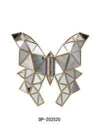 DKD Home Decor Decoración de Pared de Resina Mariposa Dorado