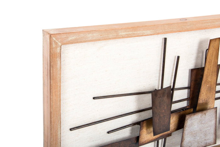 DKD Home Decor Decoración de Pared Abstra de Abedul y Metal, 120x40x5,5 cm, 2 Piezas