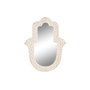DKD Home Decor Espejo Hamsa Blanco de Madera de Mango