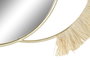 DKD Home Decor Espejo de Metal y Fibra con Flecos Dorado 89x40 cm