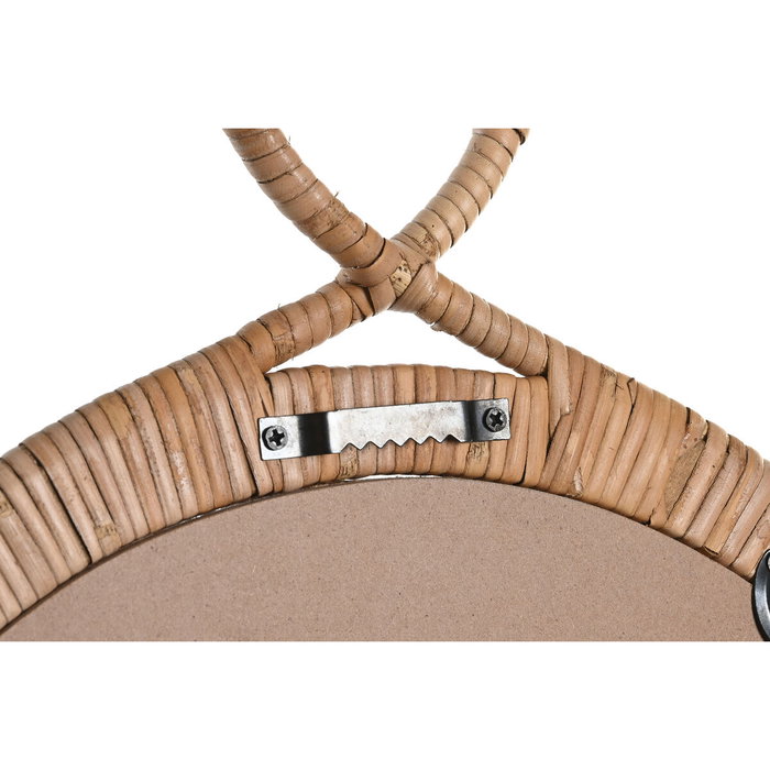 DKD Home Decor Espejo de Ratán 68x68 cm Marrón Natural
