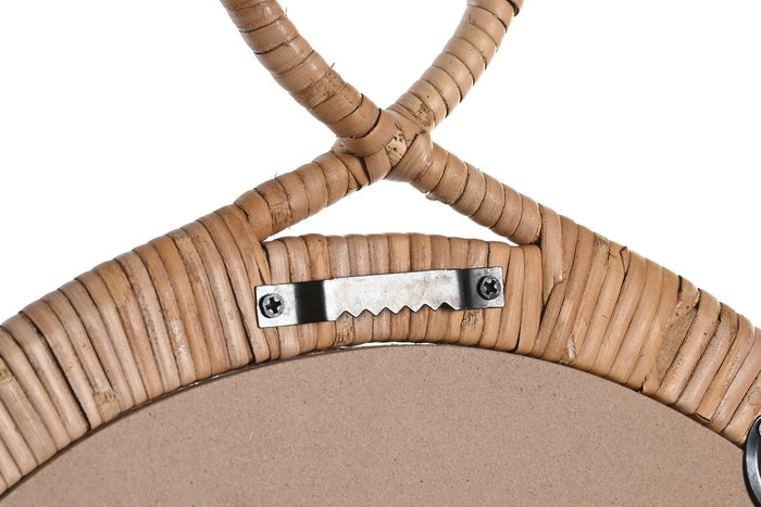 DKD Home Decor Espejo Urban Marron Ratan y Espejo 2 x 68 x 68 cm