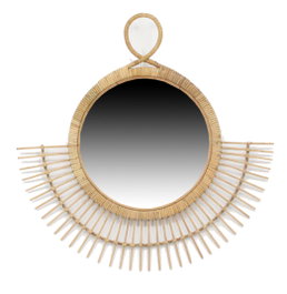 DKD Home Decor Espejo de Ratán 68x68 cm Marrón Natural