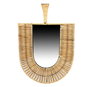 DKD Home Decor Espejo de Ratán Diseño Abanico Marrón Natural