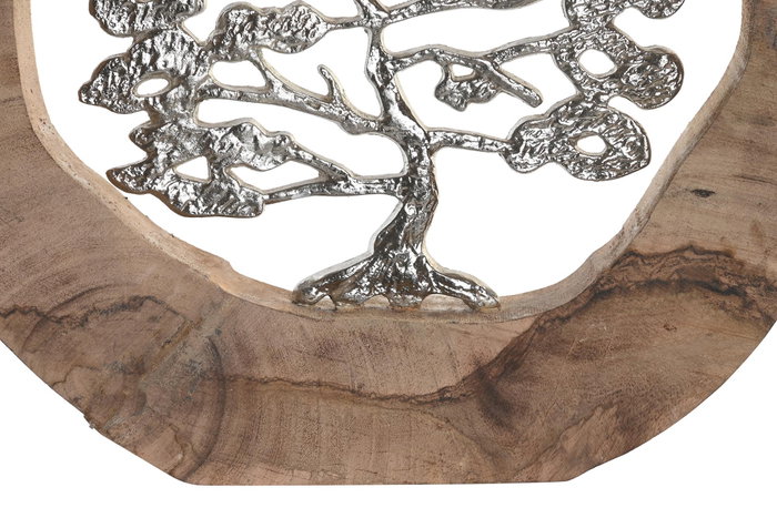 DKD Home Decor Decoración Árbol Tallado en Mango y Aluminio
