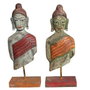 DKD Home Decor Figuras de Buda en Mango y Hierro, Surtido de 2 Unidades, Verde y Azul