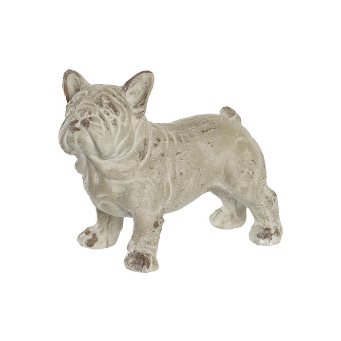 DKD Home Decor Figura de Perro en Resina Gris con Acabado Envejecido