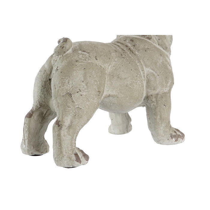 DKD Home Decor Figura de Perro en Resina Gris con Acabado Envejecido