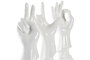 DKD Home Decor Figura Decorativa de Gres Blanco con Detalles de Mano 7 x 25 x 7 cm (3 Unidades)