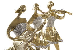 DKD Home Decor Figura Romantico Dorado Negro Resina 20 x 41.5 x 12 cm (3 Unidades)