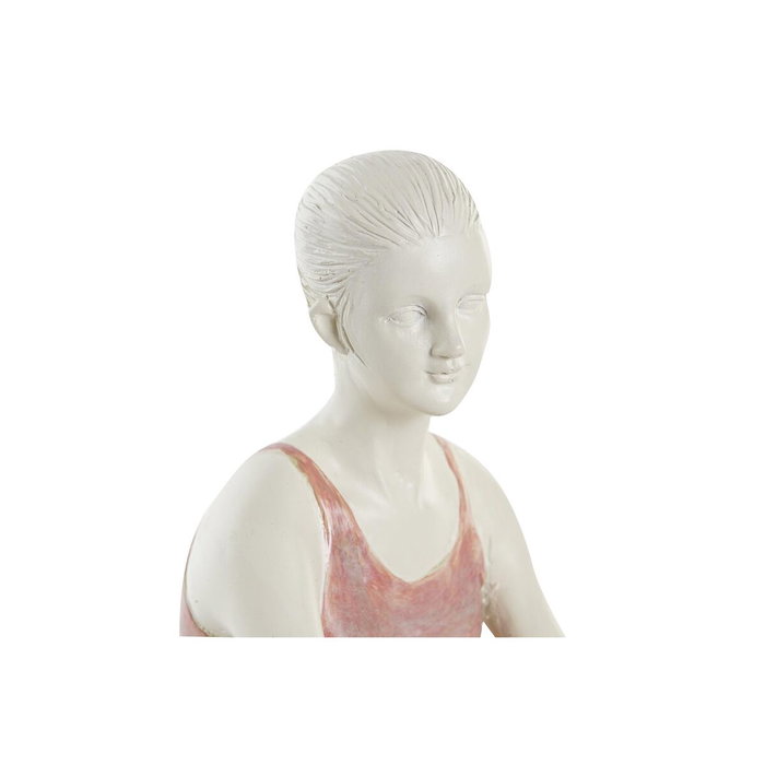 DKD Home Decor Figura de Bailarina en Resina, Surtido de 2 Unidades, Rosa y Blanco