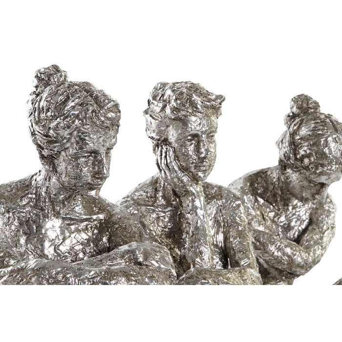 DKD Home Decor Set de 3 Figuras de Resina Plateadas de 17x15x26 cm DKD Home Decor Set de 3 Figuras de Resina Plateadas de 17x15x26 cm
