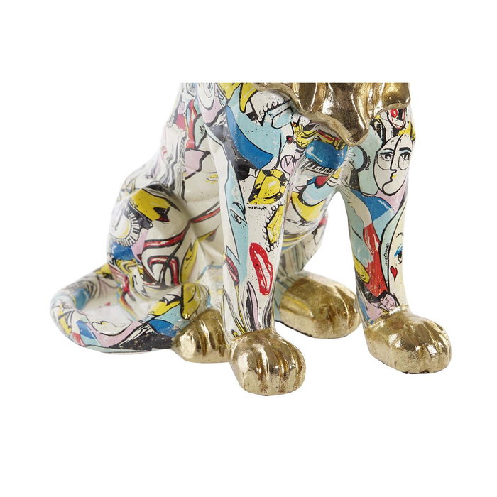 DKD Home Decor Figura de León Dorado en Resina